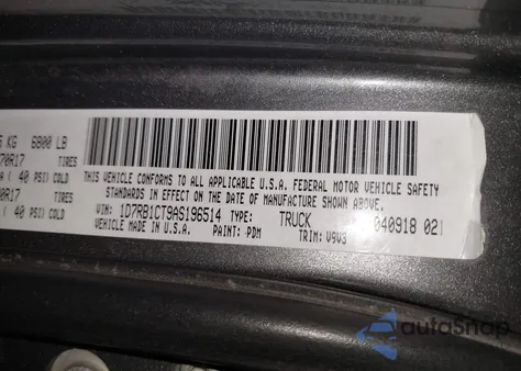 2010 Dodge Ram 1500 St from USA, damaged, VIN 1D7RB1CT9AS196514